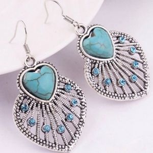 Bohemia leaves turquoise earrings